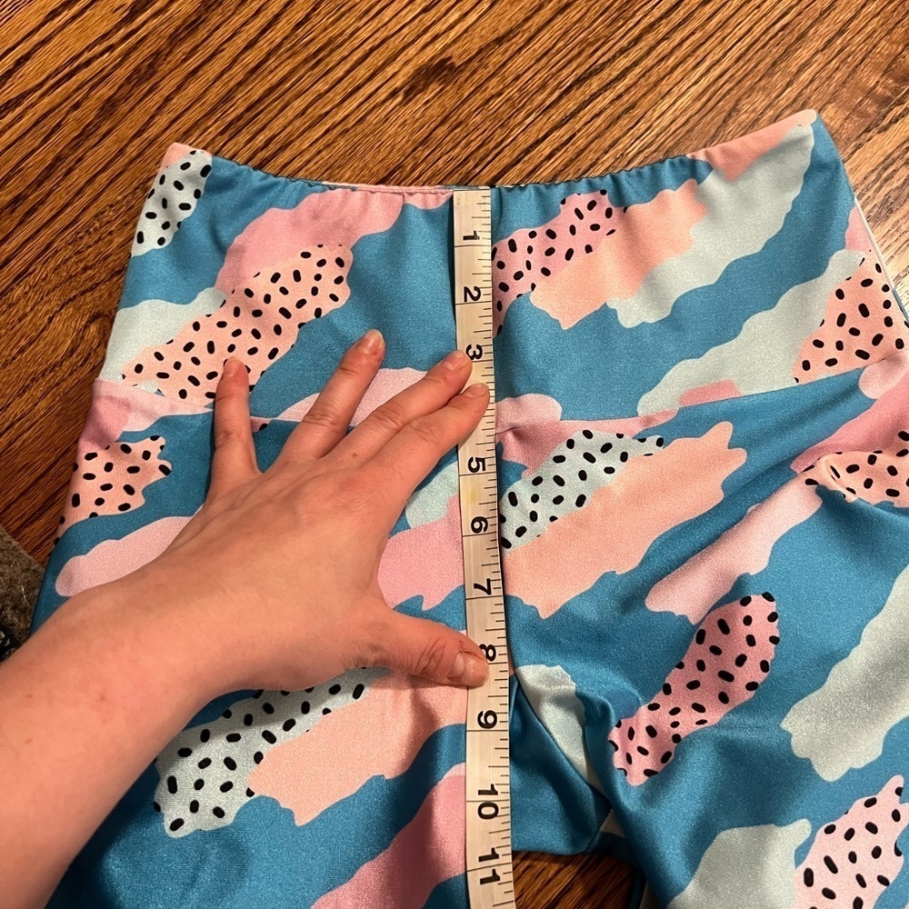 Goldsheep | Blue Pink Leggings Sz M Crop - Picture 6 of 7